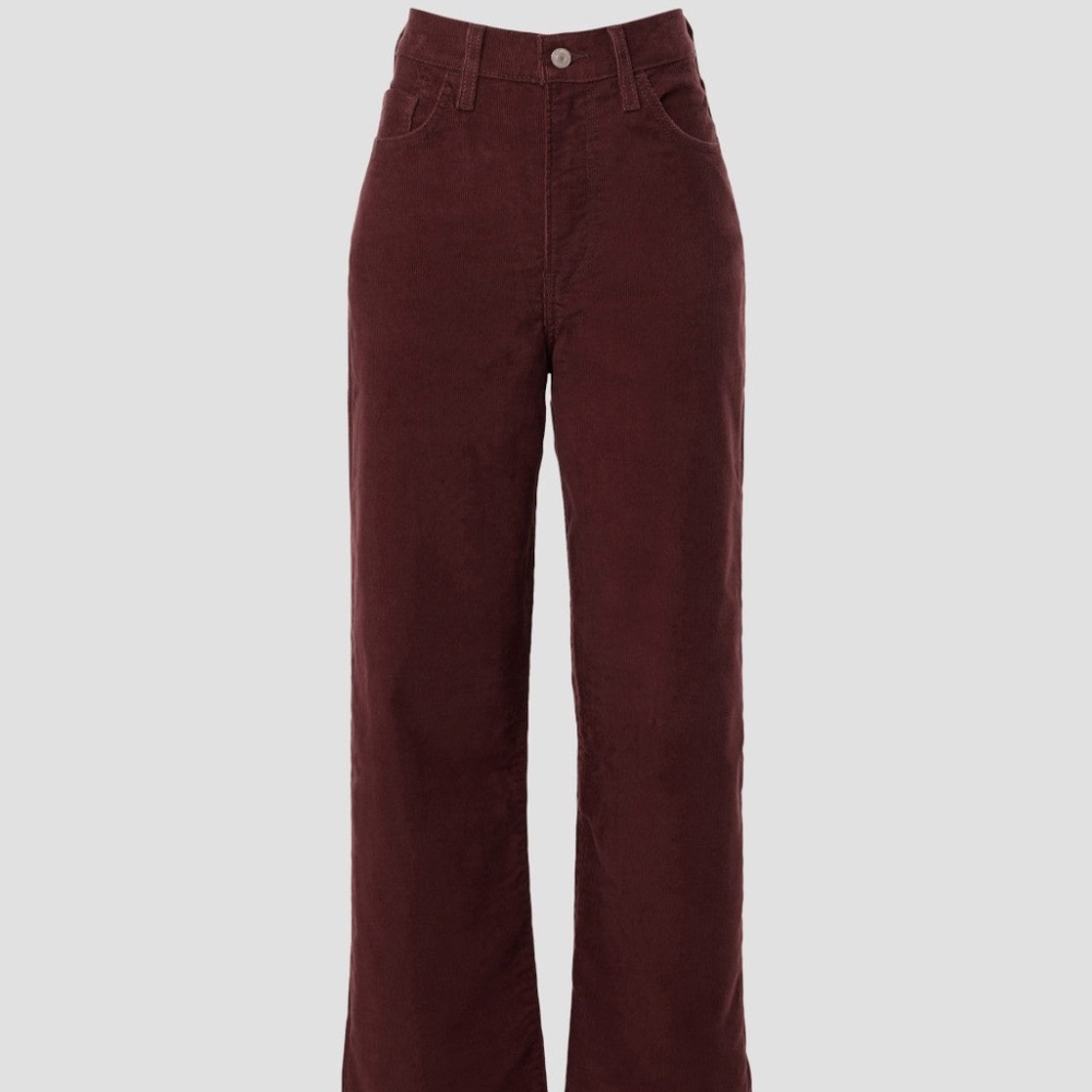 Levi's Ribcage Straight Ankle Jeans in Deep Burgundy Corduroy, 26 - Picture 4 of 13